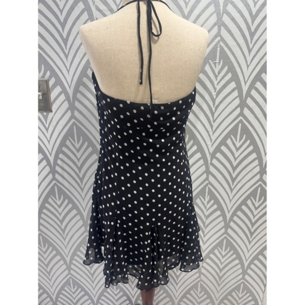 Princess Polly Polka Dot Halter Mini Dress Black White Ruffle Hem US 4 - Picture 4 of 8